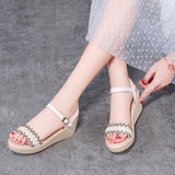 High Heels Slides Summer Open Toe Wedge with Platform High Heel Sandals