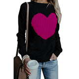 Women Pullover Knit Sweater Women's Sweater Autumn and Winter Large Size Love Sweater Women
