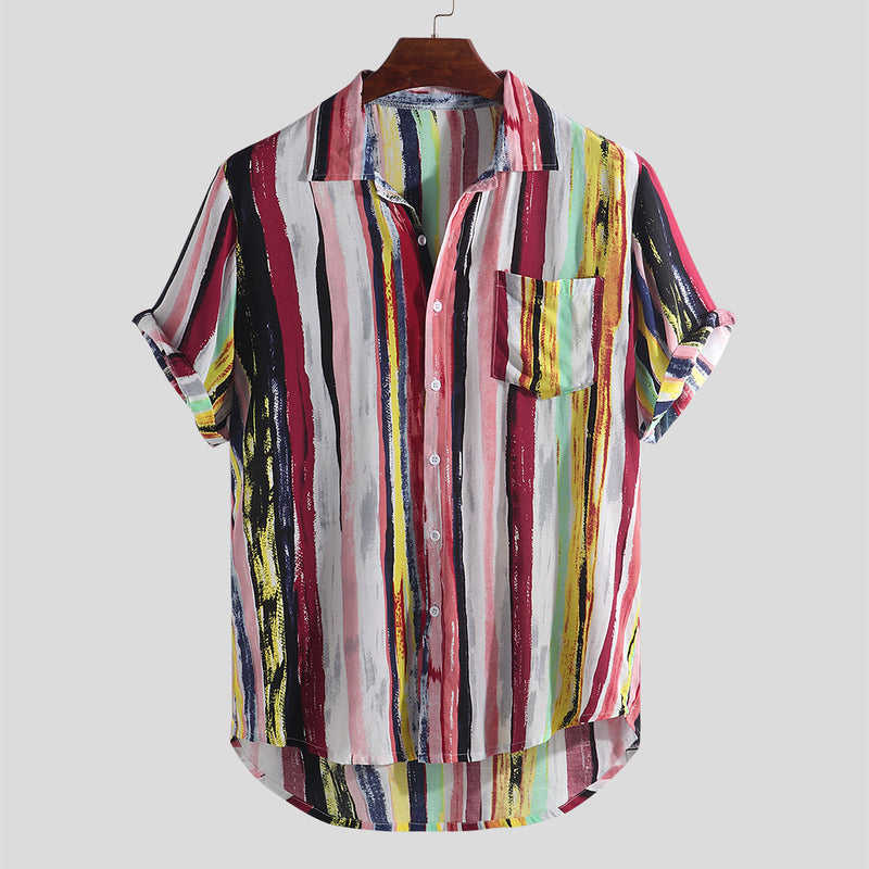 Camp Collar Shirt Printed Short Sleeve