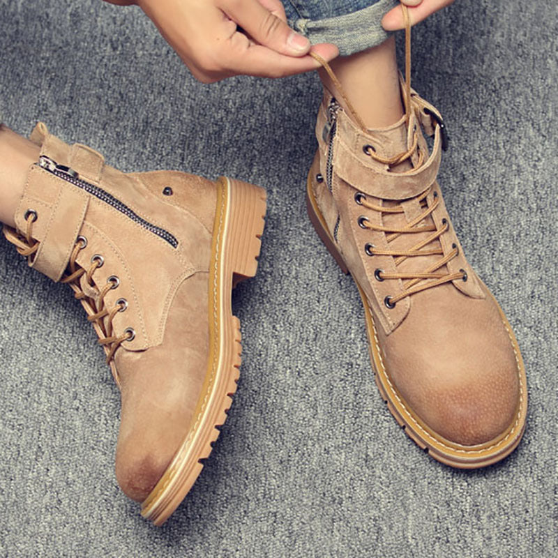 Men's Boots Work Boot Men Casual Hiking Boots Men's Shoes Fashion Winter Workwear Leather Boots