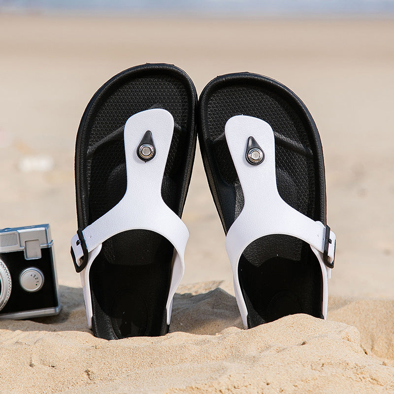 Men's Slides Non Slip Shoes Indoor Outdoor Summer Slippers Men's Summer Beach Sandals Personality