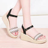 High Heels Slides Summer Open Toe Wedge with Platform High Heel Sandals