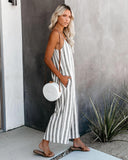 Coachella Music Festival Outfits Summer Women's Simple Style Suspender Stripes Jumpsuit Trousers