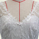 Women Lace Wedding Dress Sexy Applique Fashion Suspenders Split Dress