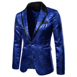 Men Prom Outfits Sequined Performance Dress Suit