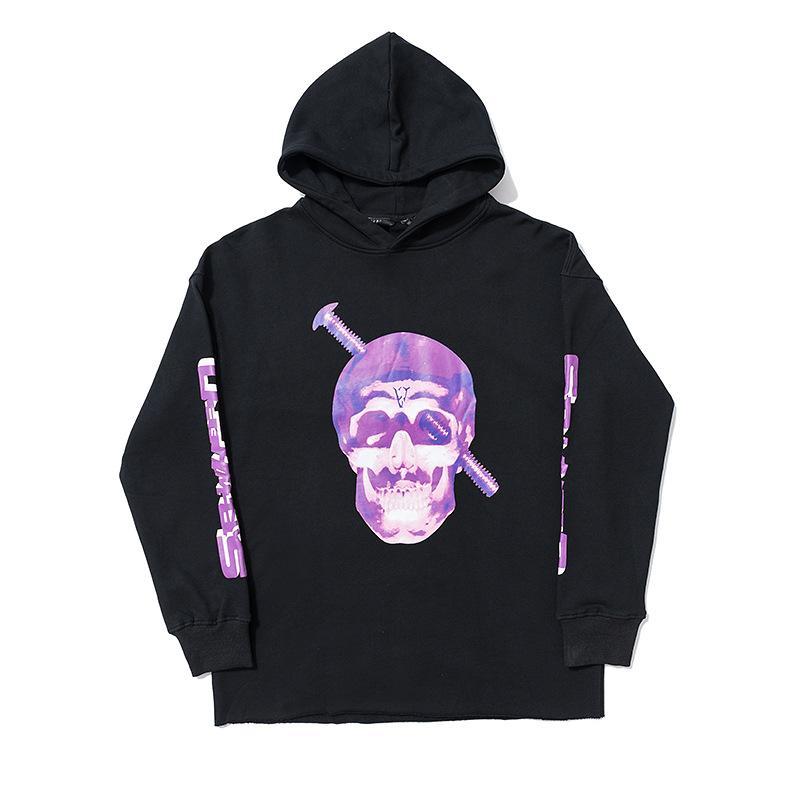 Vlone Hoodie Autumn And Winter Printing Loose Hooded Pullover Plus Size Retro Sports Sweater For Men