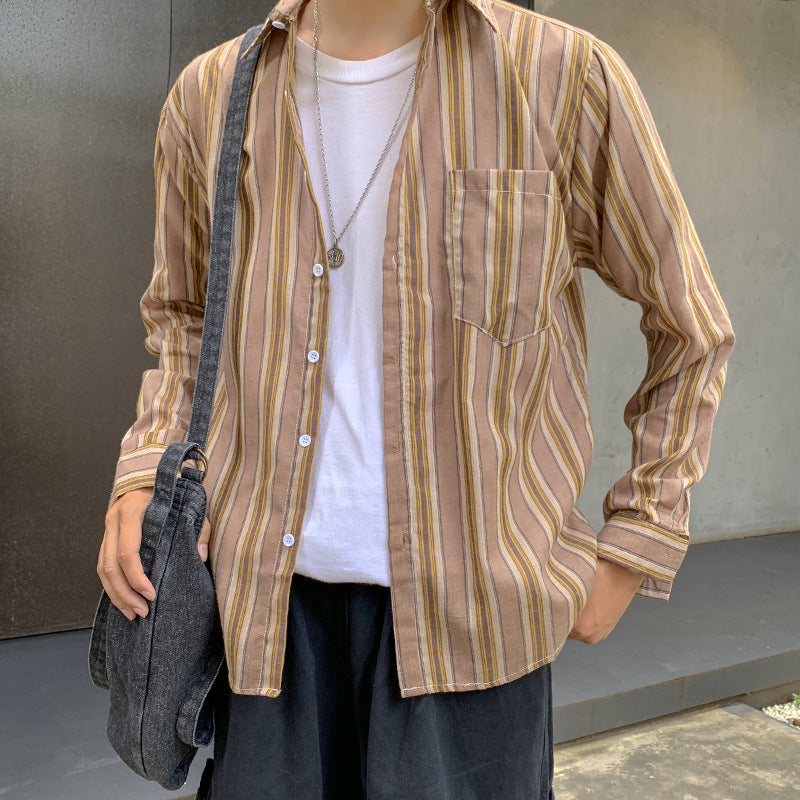 Men Shirts Large Plaid Long Sleeve Shirt Loose