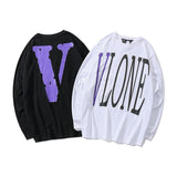 Vlone Sweatshirt Printed Long Sleeve Spring And Autumn Men'S And Women'S Casual Thin Couple Pullover Sweater