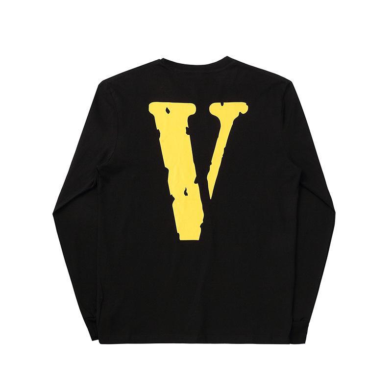 Vlone Sweatshirt Letter Printed Round Neck Men'S Women'S Pullover Long Sleeve Loose Hip Hop Top