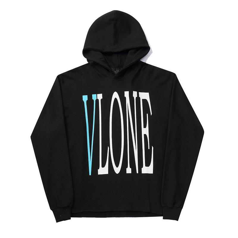 Vlone Hoodie Life Frayed Large V Terry Sweater Same Style Men'S And Women'S Pullover Round Neck