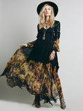Beth Dutton Bohemian Dress Winter Autumn Midi Dresses Chiffon Dress Irregular Hem
