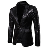 Men Prom Outfits Sequined Performance Dress Suit