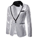 Men Prom Outfits Sequined Performance Dress Suit