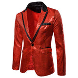 Men Prom Outfits Sequined Performance Dress Suit