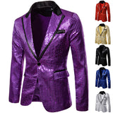 Men Prom Outfits Sequined Performance Dress Suit