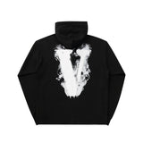 Vlone Hoodie Autumn And Winter Printing Hem Destroyed Hoodie Loose Pullover Men'S And Women'S Hoodie