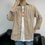 Men Shirts Large Plaid Long Sleeve Shirt Loose