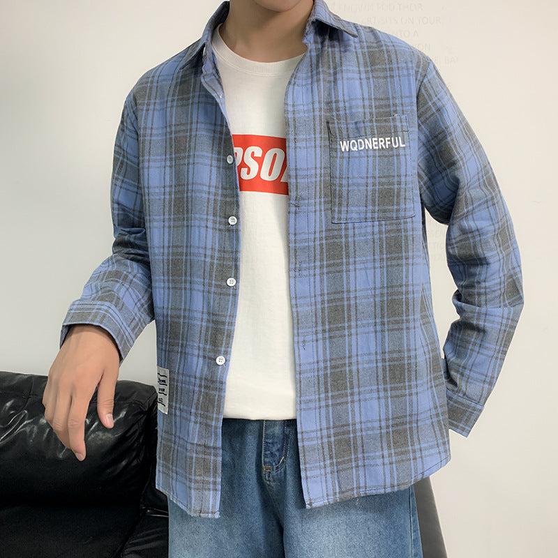 Men Shirts Loose Long Sleeve Shirt