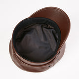 Captains Hat Autumn and Winter Motorcycle Men's Leather Rock Navy Hat Captain