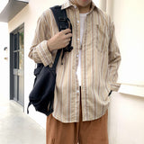 Men Shirts Large Plaid Long Sleeve Shirt Loose