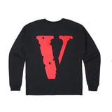 Vlone Sweatshirt Sweater Long Sleeve Large V Printed Men And Women Spring Loose Hip Hop