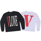 Vlone Sweatshirt Sweater Long Sleeve Large V Printed Men And Women Spring Loose Hip Hop