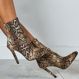 Python Boots Serpentine Sexy Pointed High Heels