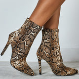 Python Boots Serpentine Sexy Pointed High Heels