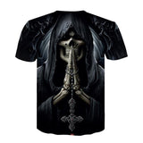 Skull T Shirt Digital Printed round Neck Pullover