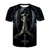 Skull T Shirt Digital Printed round Neck Pullover