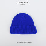 Red Beanie Hat Skullcap Outdoor Hat Solid Color Woolen