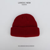 Red Beanie Hat Solid Color Woolen Hat Chinese Landlord Hat Women's Winter