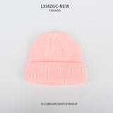 Red Beanie Hat Skullcap Outdoor Hat Solid Color Woolen