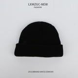 Red Beanie Hat Skullcap Outdoor Hat Solid Color Woolen