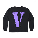 Vlone Sweatshirt Round Neck Long Sleeve Large V Personalized Printed Friends Sweater Base Shirt Loose