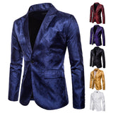 Men Prom Outfits Palace-Style Dark Pattern Road One Button with Slim Fit