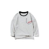 Children Long Sleeve Shirts Autumn Boy Long Sleeve Bottoming Shirt Knitted Striped round Neck