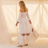 Beth Dutton Bohemian Dress Winter Autumn Midi Dresses Sexy Embroidery Goddess Dress