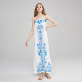 Beth Dutton Bohemian Summer Spring Midi Dress Embroidered Tube Top Dress