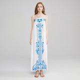 Beth Dutton Bohemian Summer Spring Midi Dress Embroidered Tube Top Dress