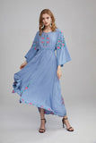 Beth Dutton Bohemian Dress Winter Autumn Midi Dresses Embroidered Maxi Dress