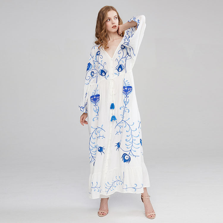 Beth Dutton Bohemian Dress Winter Autumn Midi Dresses Vintage Dress