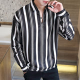 Men Shirts Long Sleeve Striped