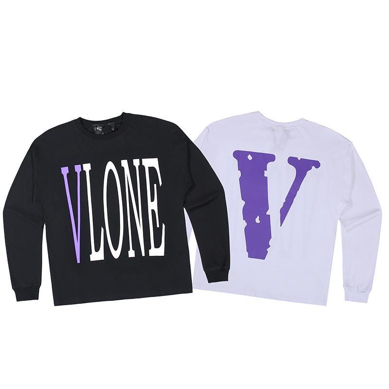 Vlone Sweatshirt Round Neck Long Sleeve Large V Personalized Printed Friends Sweater Base Shirt Loose