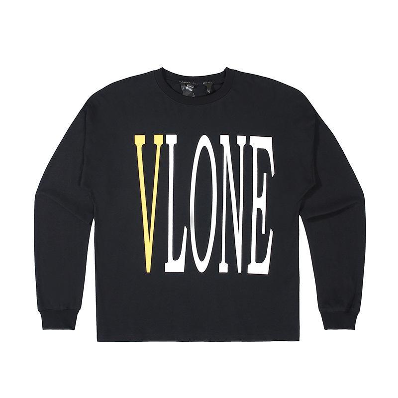 Vlone Sweatshirt Street Large Vneck Print Round Neck Men'S Women'S Pullover Cotton Long Sleeve Loose Hip Hop