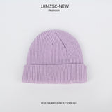 Red Beanie Hat Skullcap Outdoor Hat Solid Color Woolen