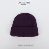 Red Beanie Hat Solid Color Woolen Hat Chinese Landlord Hat Women's Winter
