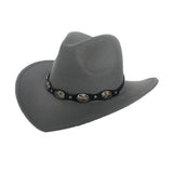 Black Cowboy Hat Denim Bowler Hat Autumn and Winter Woolen Felt Hat Men