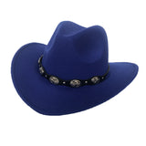 Black Cowboy Hat Denim Bowler Hat Autumn and Winter Woolen Felt Hat Men