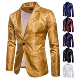 Men Prom Outfits Palace-Style Dark Pattern Road One Button with Slim Fit